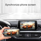 Wireless CarPlay/Android Auto adapter displaying synced phone screen on car monitor