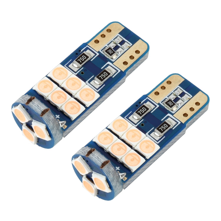 Pair of T10 LED clearance bulbs with white lens LED chips, dual pin base