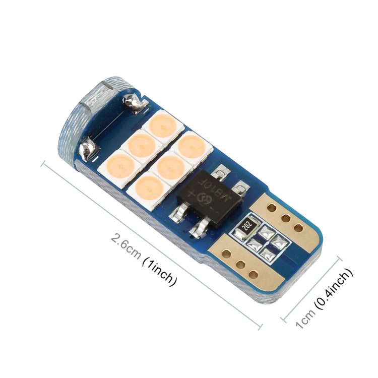 T10 LED clearance bulb close-up with multi-LED board and dual pin base