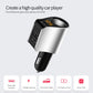 3-port car USB charger adapter with silver housing, black plug, and orange LED display