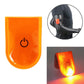 LED magnet clip safety light, orange translucent body with glowing LED