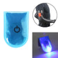 LED magnet clip safety light, blue translucent body with glowing LED