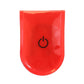Red LED magnet clip safety light, unlit, power icon on front