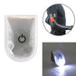 White LED magnet clip safety light with power icon, illuminated blue-white