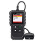 Compact OBD2 diagnostic scan tool with color display, OK button, and OBD cable