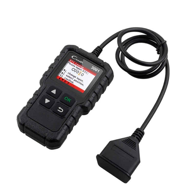 OBD2 scan tool with color screen and detachable OBD connector cable