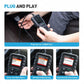 OBD2 scan tool connecting to the vehicle’s OBD-II port with cable