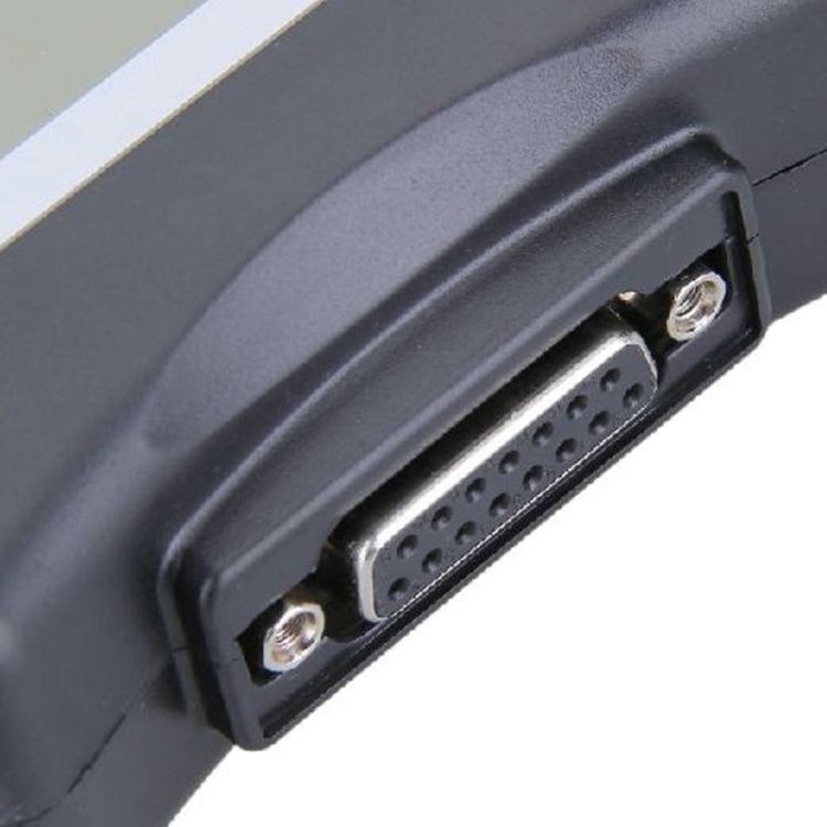 OBD2 diagnostic port on the code reader body, showing a multi-pin socket