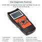 Car diagnostic scanner handheld OBD2 code reader with orange keypad and LCD