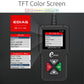 OBD2 diagnostic scanner with TFT color screen and diagnostic menu options.