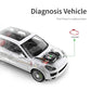 OBD2 scanner with cable for diagnosing vehicle engine problems.