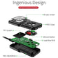 OBD2 scanner internal layout with TFT screen, buttons, and lead-free PCB.