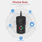 Black OBD2 code reader diagnostic tool with screen and red/green buttons