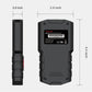 YA201 OBD2 code reader showing device back, side, and size dimensions in inches