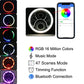 RGB LED headlight with app Bluetooth color and effects on a smartphone screen