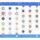 Phone app screen with selectable RGB lighting effects icons