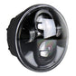 Black LED headlight with clear round lenses and projector bulbs