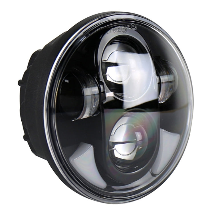 Black LED headlight with clear round lenses and projector bulbs