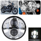 Chrome LED headlight face with two round projector lenses and clear cover