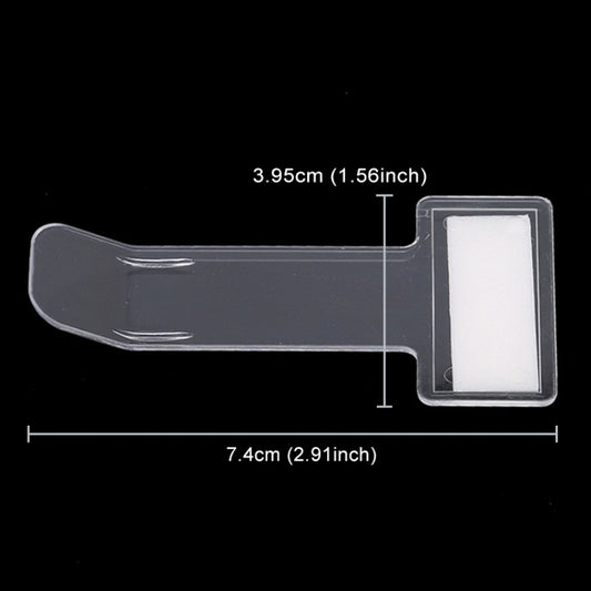 Car ticket holder clip, clear and dark gray plastic, approx 7.4 x 3.95 cm