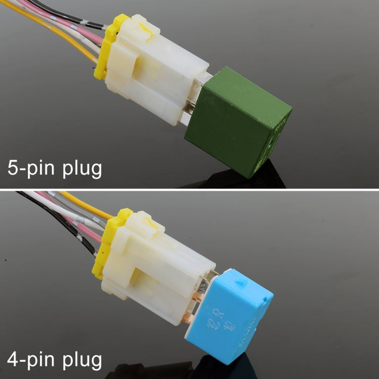 White 5-pin plug connector with multicolor wires and green and blue contact blocks