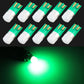 10-pack T10/W5W LED clearance bulbs, green cap, glowing green light