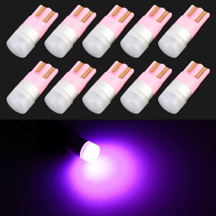 10-pack T10/W5W LED clearance bulbs, pink cap, glowing purple light