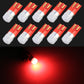 10-pack T10/W5W LED clearance bulbs, orange cap, glowing red light