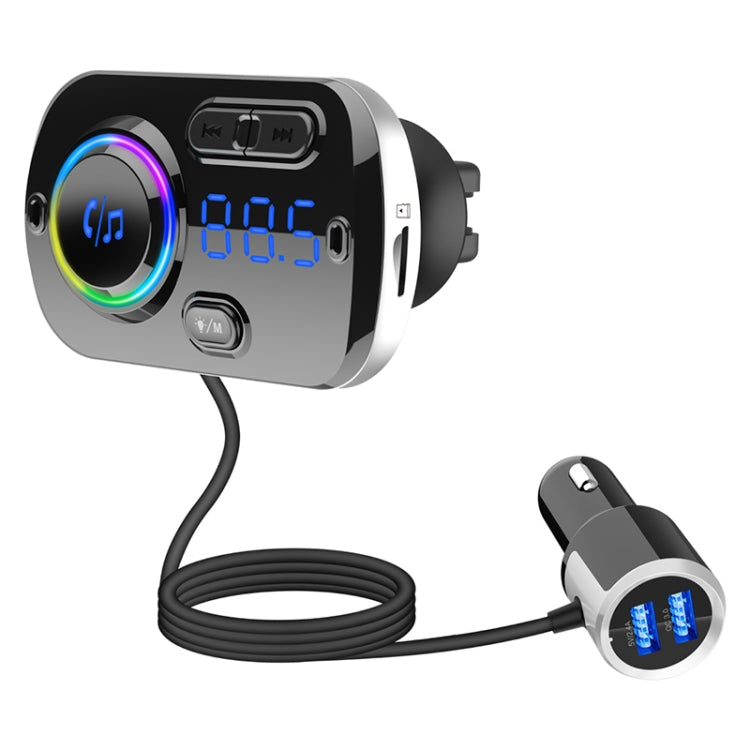 Car Bluetooth FM transmitter radio receiver with cigarette-lighter plug and LED display