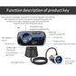 Car Bluetooth FM transmitter with MIC, aux input, and USB ports shown on diagram
