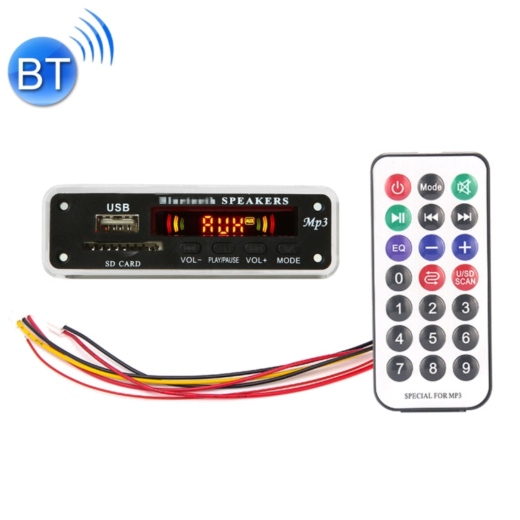 Car audio MP3 player decoder board with USB, SD, LED display and remote control