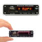 Car audio MP3 player decoder board with LED display, USB and SD, shown in hand