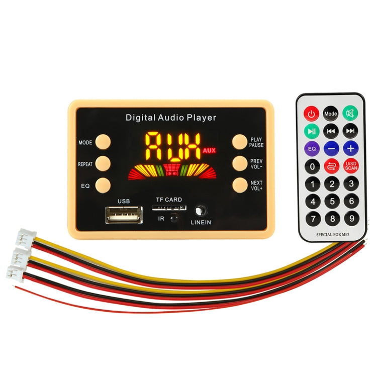Car 12V digital audio player with color display and wired harness, remote included