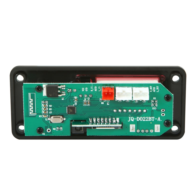 Car audio decoder PCB with green circuit board and connected components