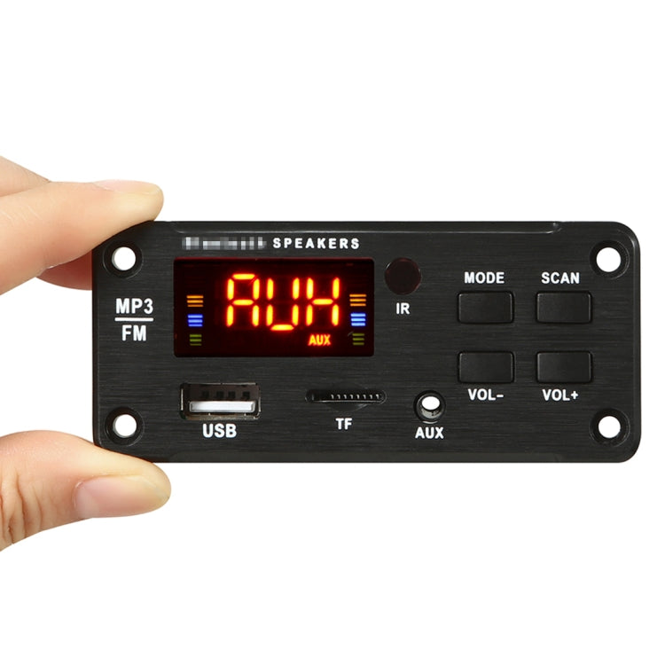 Car audio MP3/FM decoder board with red LED display and USB/TF/AUX ports