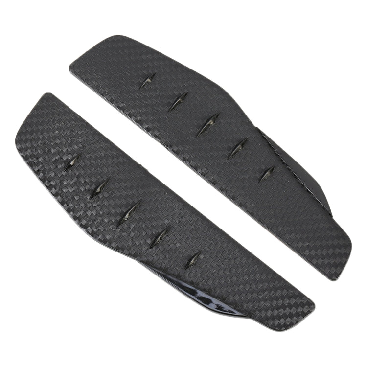 Set of black carbon-textured rearview mirror rain blades with 2 pieces