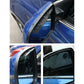 Rearview mirror rain blade on car mirror, multi-view detail