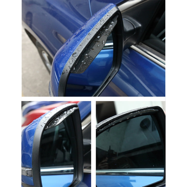 Rearview mirror rain blade on car mirror, multi-view detail