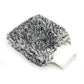 Microfiber dusting mitt, dark gray/black shag fibers with white knit cuff