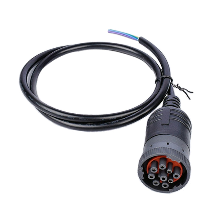 Black 9-pin trunk diagnostic interface cable with circular shielded connector