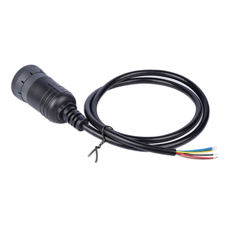 Black trunk diagnostic interface cable with 9-pin connector and exposed multicolor wires