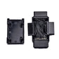 OBD2 16-pin splitter with open housing and visible internal wiring connections