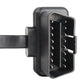 16-pin OBD connector plug end with exposed pin rows on black housing