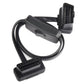 16-pin OBD2 diagnostic cable with inline switch module and plug connector ends