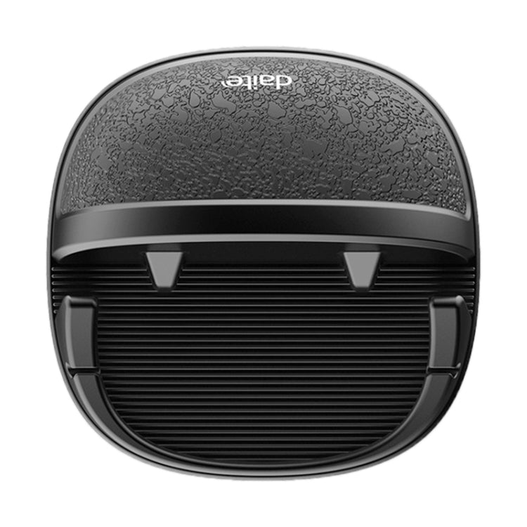Round car phone holder face with textured grip pad, black and gray