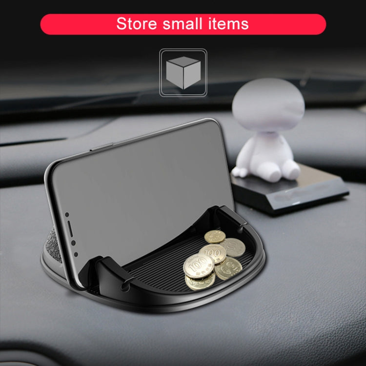 Car console phone holder with storage tray holding small coins, black
