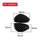 Carbon-fiber gear shift panel sticker pair with 60mm x 35mm x 20mm sizing