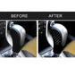 Black carbon-fiber gear shift panel sticker applied on center console shifter