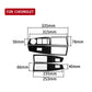 Carbon fiber-look window switch panel sticker set with size guide measurements