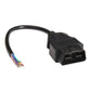 16-pin OBD2 extension cable, black molded male connector with visible multi-color wire leads